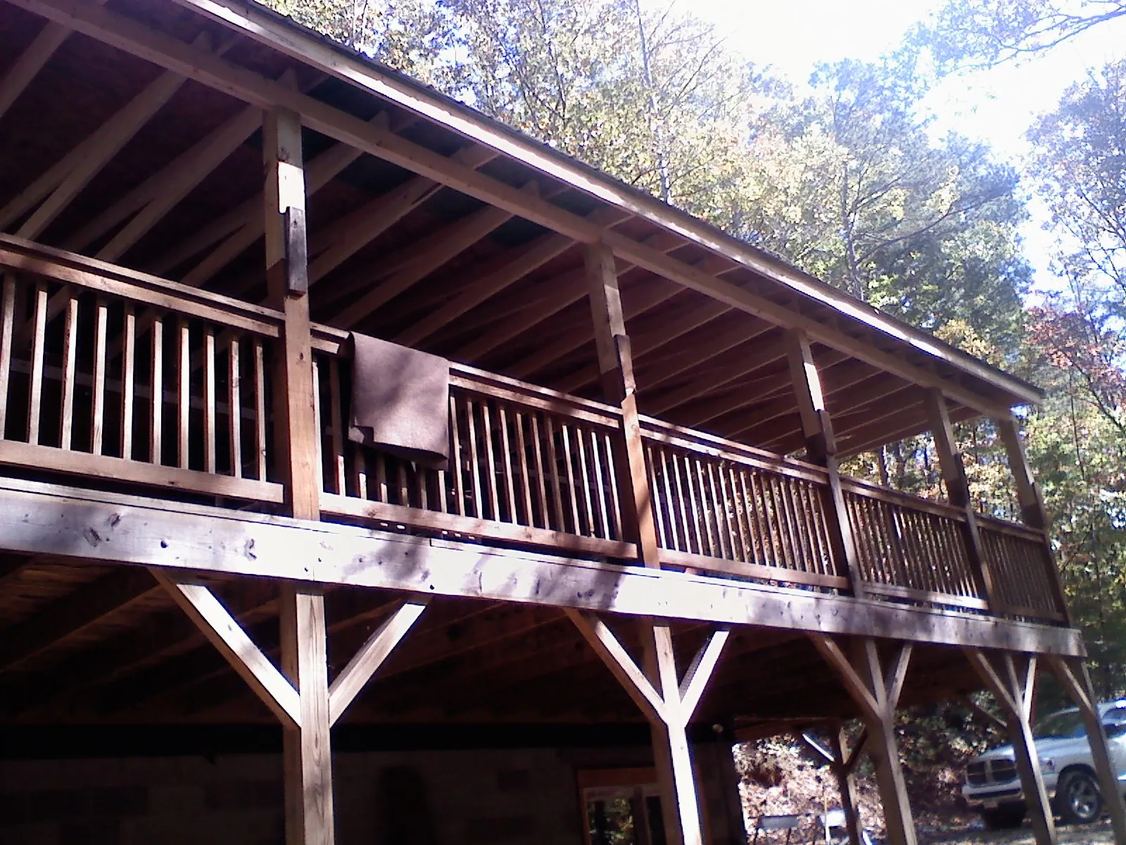 Timber framing under a new elevated porch and deck — Roof Leak Repair in Dassel by Roofing Brothers